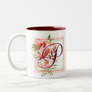 Elegante Aquarellfarben Rose Kaffee Tasse