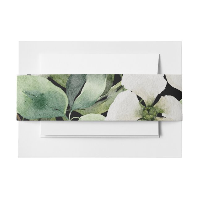 Elegante Aquarellfarben, schwarz und weiß Einladungsbanderole (Vorderseite Beispiel)