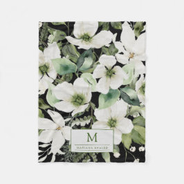 Elegante Aquarellfarben, schwarz und weiß Fleecedecke