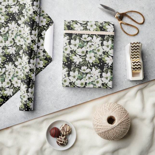 Elegante Aquarellfarben, schwarz und weiß Geschenkpapier (Kunsthandwerk)