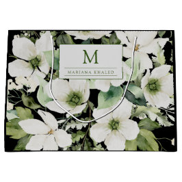 Elegante Aquarellfarben, schwarz und weiß Große Geschenktüte