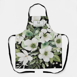 Elegante Aquarellfarben, schwarz und weiß Schürze