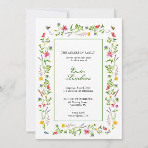 Elegante Aquarellfarben Wildblume Osterfeier Annou Ankündigung