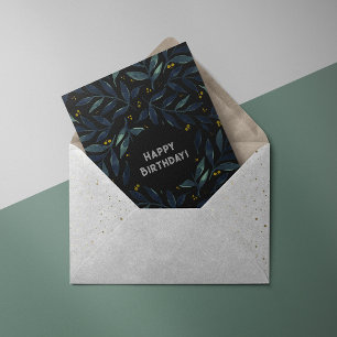 Elegante Aquarellfarben Zweige Geburtskarte Feiertagskarte