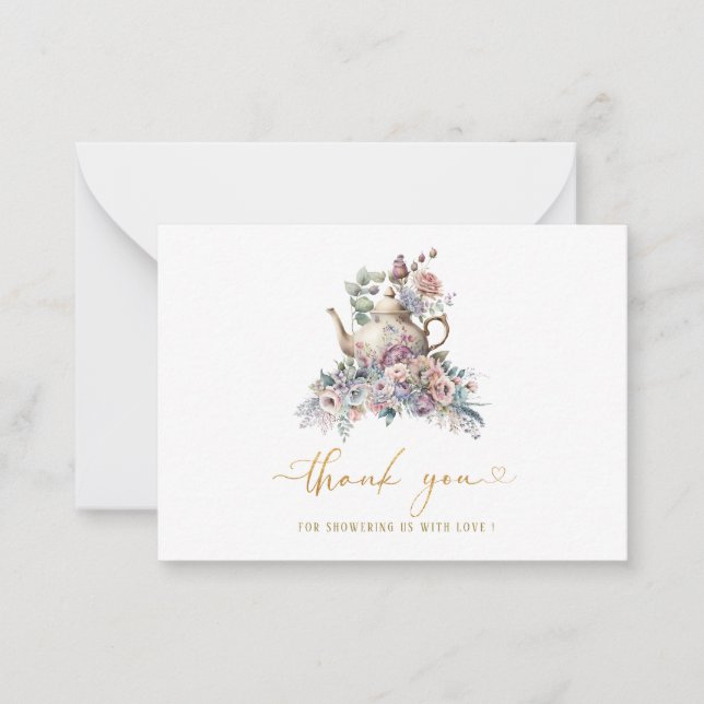 Elegante Aquarellfarbene, rosafarbene Lila Mitteilungskarte (Vorderseite)