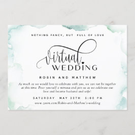 Elegante Aquarellflächen, Online Virtual Wedding Einladung