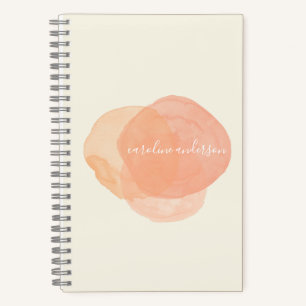 Elegante Aquarellformen in Peach Personalisiert Notizbuch