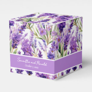 Elegante Aquarelllavender-Blume bevorzugen Box Geschenkschachtel