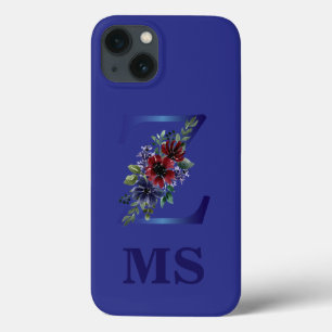 elegante Aquarellmalerei eines roten und blauen Bl Case-Mate iPhone Hülle