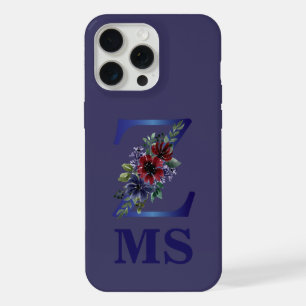 elegante Aquarellmalerei eines roten und blauen Bl iPhone 15 Pro Max Hülle