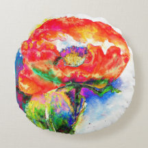 Elegante Aquarellmalerei mit rotem Blumen