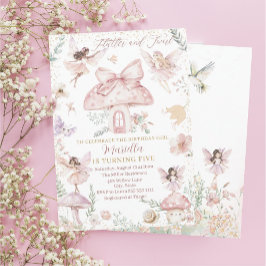 Elegante Aquarellmärchen machen fünf Geburtstag Einladung