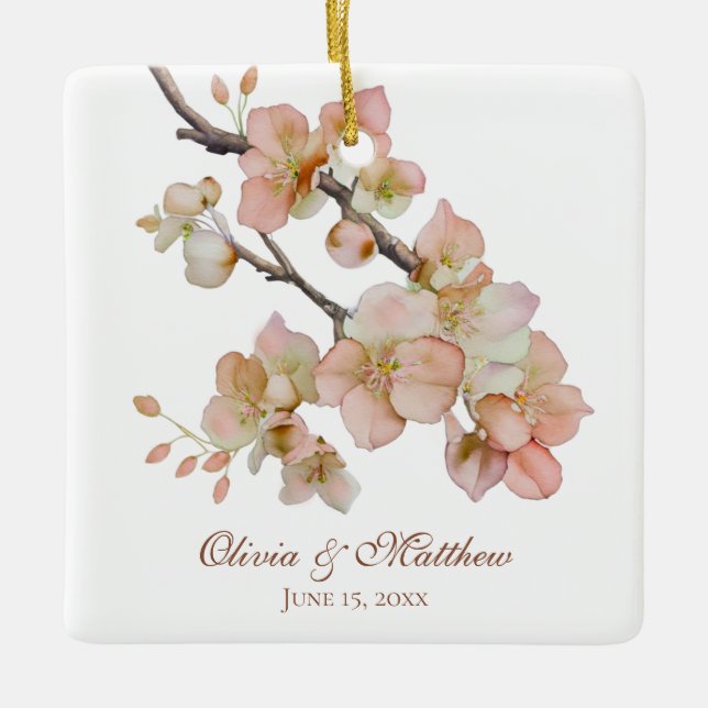 Elegante Aquarellpfeifen Keramikornament (Vorderseite)