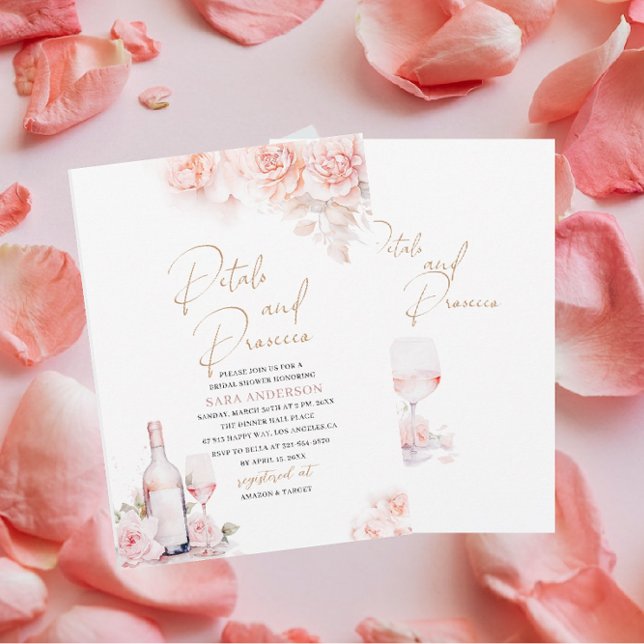 Elegante Aquarelltäler und Bridal-Show in Prosecco Einladung (Von Creator hochgeladen)