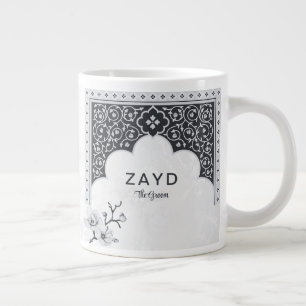 Elegante Arabesque Wedding Tasse Noir & White