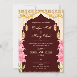 Elegante arabische Hochzeit Einladung