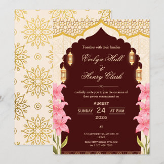 Elegante arabische Hochzeit Einladung