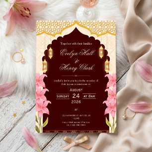 Elegante arabische Hochzeit Einladung