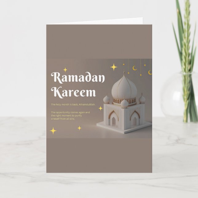 Elegante arabische Kalligrafie Ramadan-Wünsche Karte (Vorderseite)