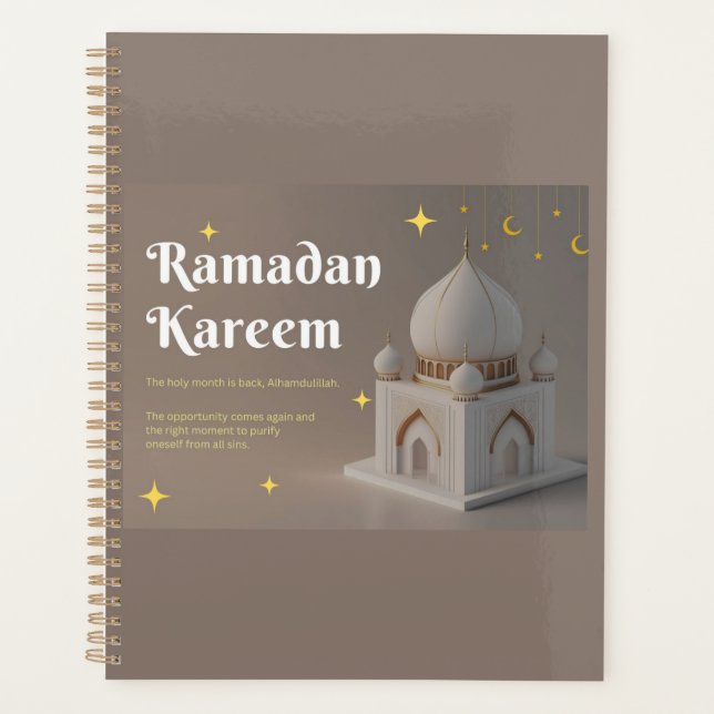Elegante arabische Kalligrafie Ramadan-Wünsche Planer (Vorderseite)