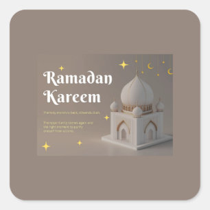 Elegante arabische Kalligrafie Ramadan-Wünsche Quadratischer Aufkleber