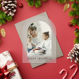 Elegante Arch 1 Foto Frohe Weihnachten Grußkarte Acryleinladungen