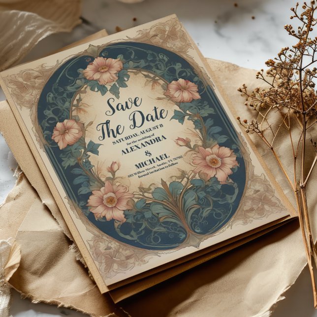 Elegante Arch Art Nouveau Hochzeit Save The Date (Von Creator hochgeladen)