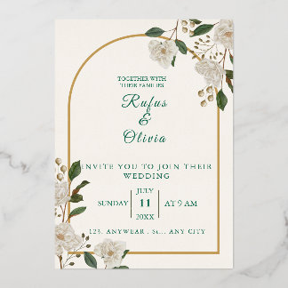 Elegante Arch Floral Wedding Einladung | rustikal