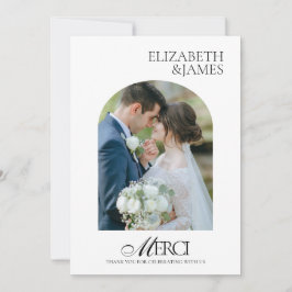 Elegante Arch Foto Frame Wedding Dankeschön Card Dankeskarte
