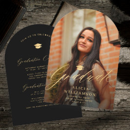 Elegante arch Foto Graduierungsparty Einladung