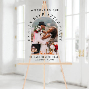 Elegante Arch Foto Hochzeitsempfang Begrüßung Acrylschild