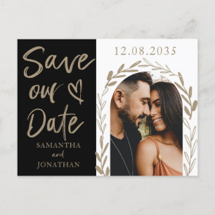 Elegante Arch-Foto Save-the-Date Hochzeit Ankündigungspostkarte