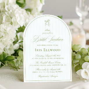 Elegante Arch Sage Green & Blue Bridal Luncheon Einladung