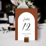 Elegante Arch Wedding | Terracotta-Tischnummer Tischnummer<br><div class="desc">Diese stylischen,  einfachen Hochzeitskarten sind mit einem weißen Bogen auf einem farbigen Hintergrund (in Terracotta orange dargestellt) versehen. Sie koordinieren sich perfekt mit unseren eleganten Produkten aus Florals Terracotta. Einfach zu personalisieren für Ihre Hochzeit oder andere besondere Anlass.</div>