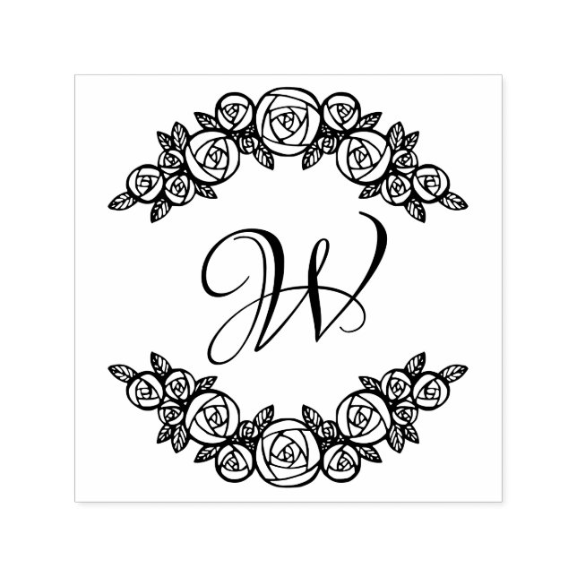 Elegante Arched Rose #1 Runde 1 Permastempel (Design)