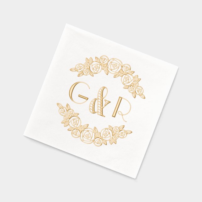 Elegante Arched Rose #6 Runde zwei Servietten Mit Folie (Links)