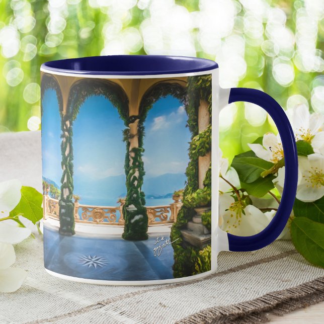 Elegante Arches of Italy Veranda Lake Como Tasse (Von Creator hochgeladen)