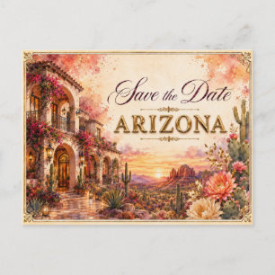 Elegante Arizona Save-the-Date-Hochzeitseinladung Postkarte