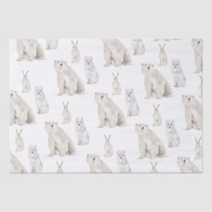 Elegante arktische Winterschneetiere Seidenpapier