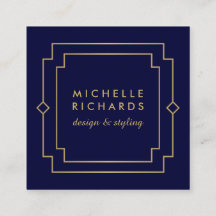 Elegante Art Deco Beruflich Navy/Gold