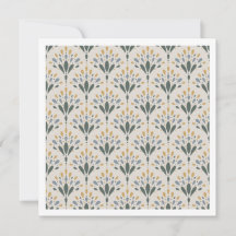 Elegante Art Deco Blumen-Fächer-Kunstkarte