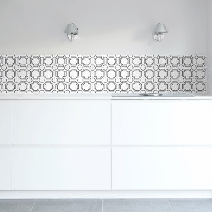 Elegante Art Deco Einfache Geometrische Schwarz-we Fliese