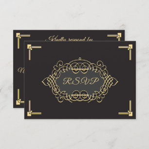 Elegante Art Deco Empfang RSVP Karte