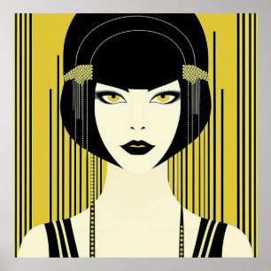 Elegante Art Deco Flapper Poster