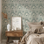 Elegante Art Deco Floral Feather Muster Aquamarin Tapete<br><div class="desc">Mit diesem atemberaubenden Art Deco Peel & Stick Tapete mit einem raffinierten Blumenfedermuster in einem sanften, aquamarinen Schatten stärken Sie Ihre Wohngestaltung. Das Design vereint den klassischen Art-Déco-Stil mit seinen aufwändigen und anmutigen Motiven und bringt eine Touch Vintager Eleganz in die moderne Innenausstattung. Die sanfte aquamarine Farbe verleiht dem Gast...</div>