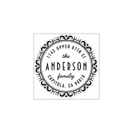 Elegante Art Deco Frame Rücksendeadresse individue Gummistempel