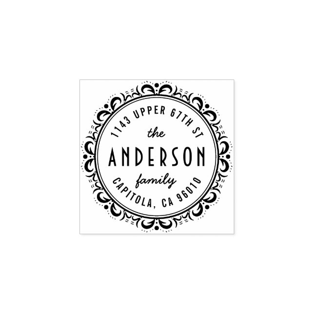 Elegante Art Deco Frame Rücksendeadresse individue Gummistempel (Prägung)