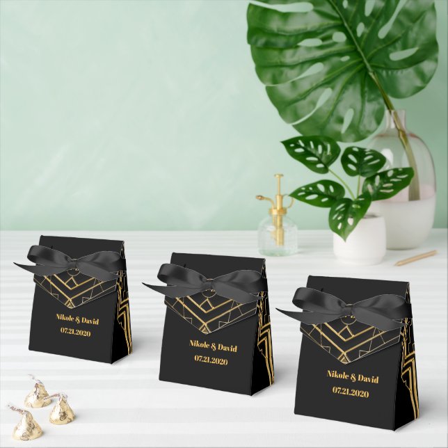 Elegante Art Deco Gatsby Gastgeschenk Hochzeit Box Geschenkschachtel (Zahlreiche)