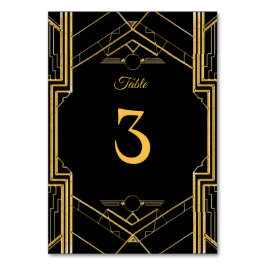 Elegante Art Deco Gatsby Wedding Tischnummer