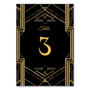 Elegante Art Deco Gatsby Wedding Tischnummer
